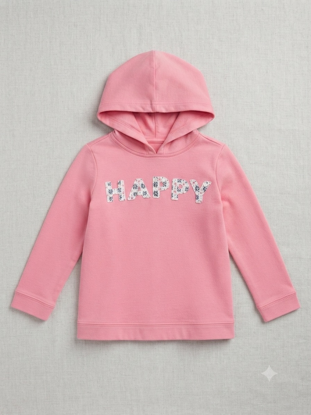 Carter's Pink 'HAPPY' Floral Appliqué Hoodie